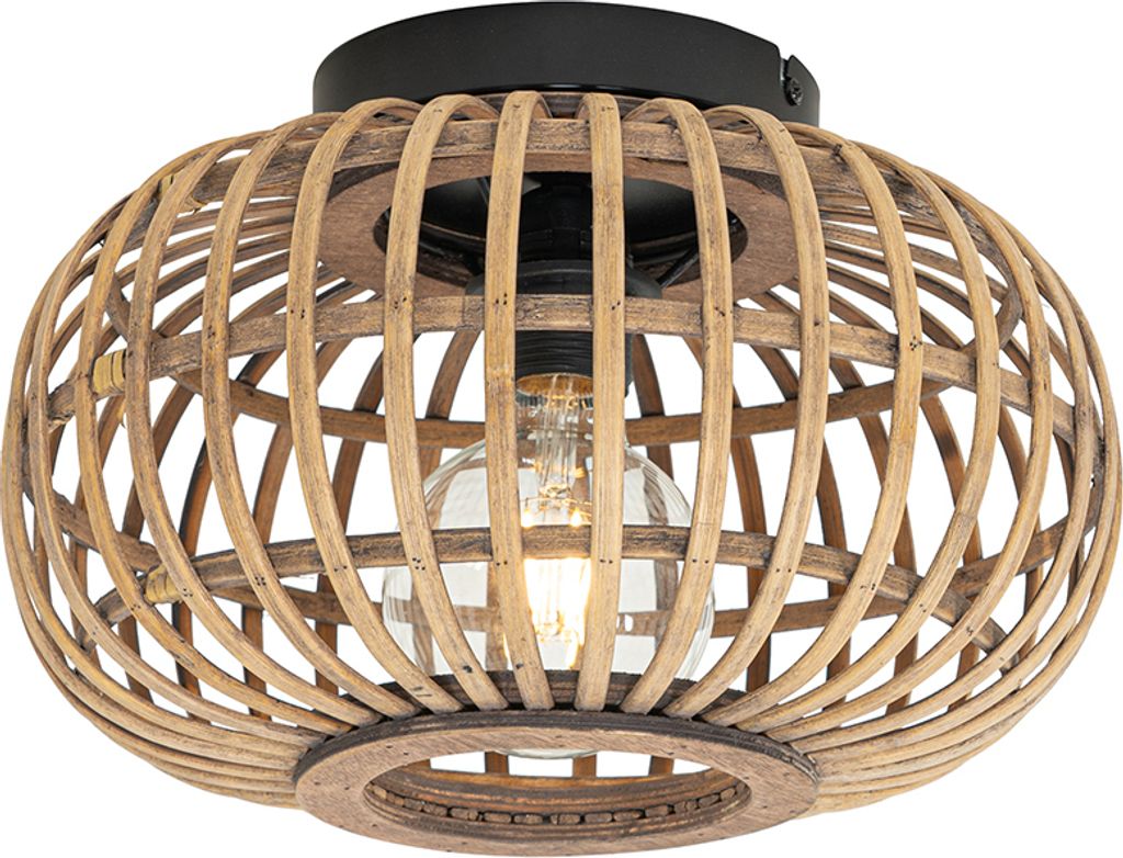 QAZQA - Orientalisch Smarte Deckenleuchte I Deckenlampe I Lampe I Leuchte Schwarz mit Bambus inkl. WiFi G95 - Amira I Wohnzimmer I Schlafzimmer - B...