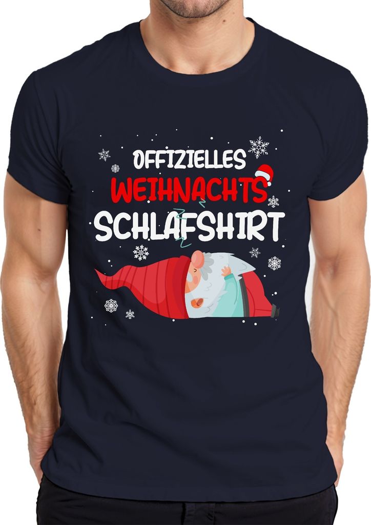 Offizielles Weihnachts-Schlafshirt Gnom Wichtel - Weihnachten Xmas Christmas Herren T-Shirt, Navy, L