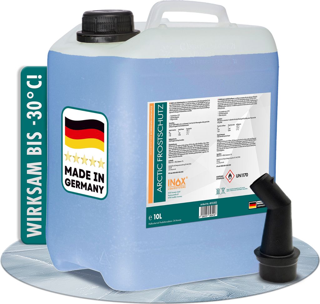 INOX Scheibenfrostschutz Konzentrat, 10L - Winter Frostschutzmittel bis -30C