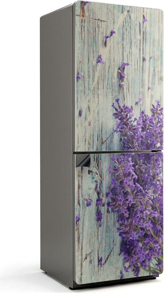 Blumen auf einem Holzhintergrund – Magnetische Kühlschrank Abdeckung – Dekorfolie magnetisch Küche – Kühlschrank Magnet Deko – selbstkle...
