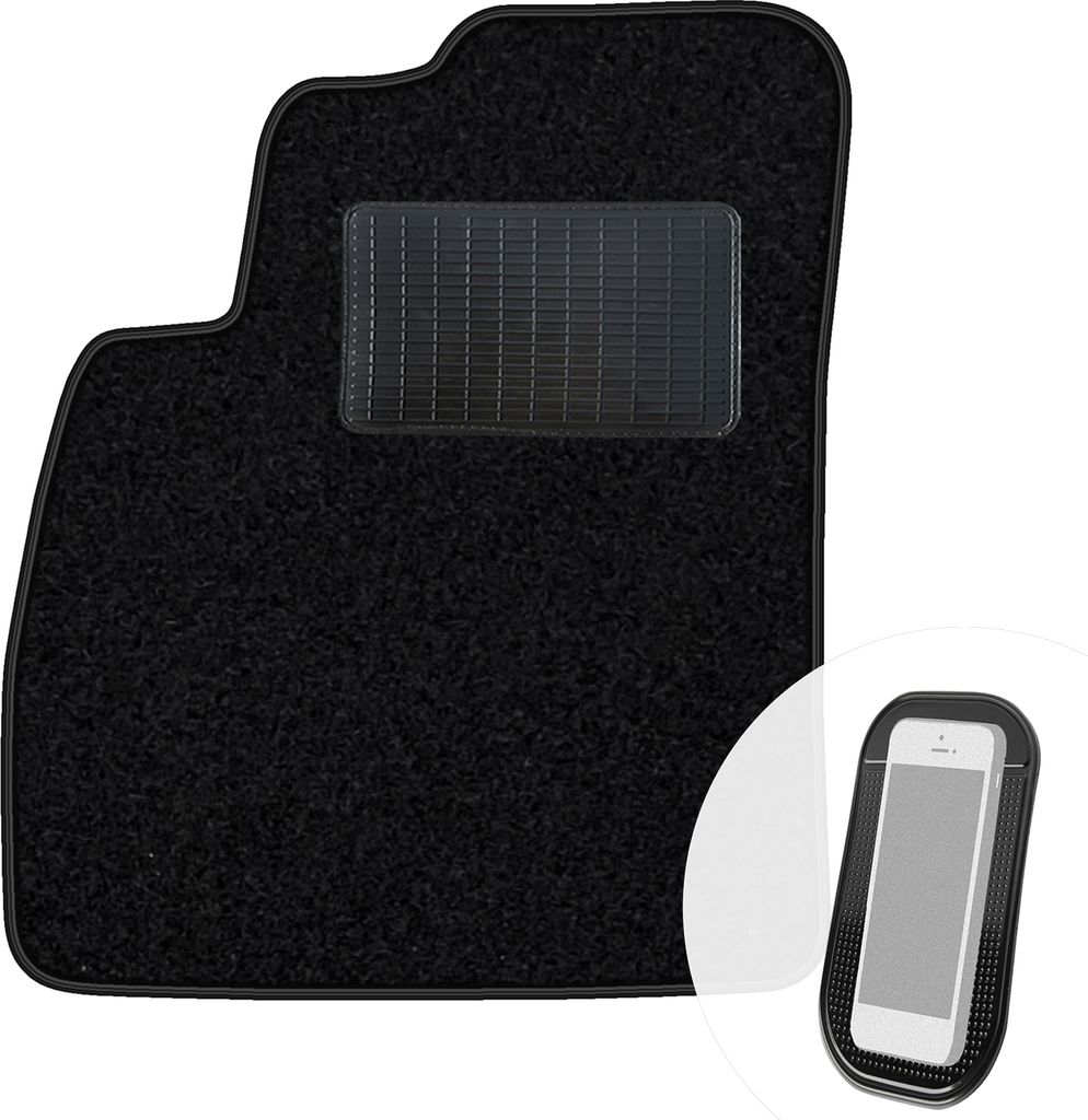 moto-MOLTICO Fahrer Fußmatte Auto Velours Fahrerseite Autoteppiche Schwarz Fahrermatte 1-teilig passend für Hyundai Elantra 1996-2001