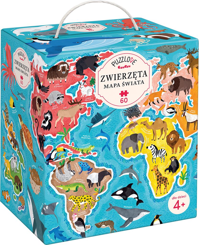 Puzzle 60 elementów. Puzzlove CzuCzu. Zwierzęta. Mapa Produktbild 