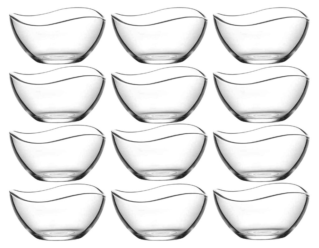 12-teiliges Set aus Glasschalen