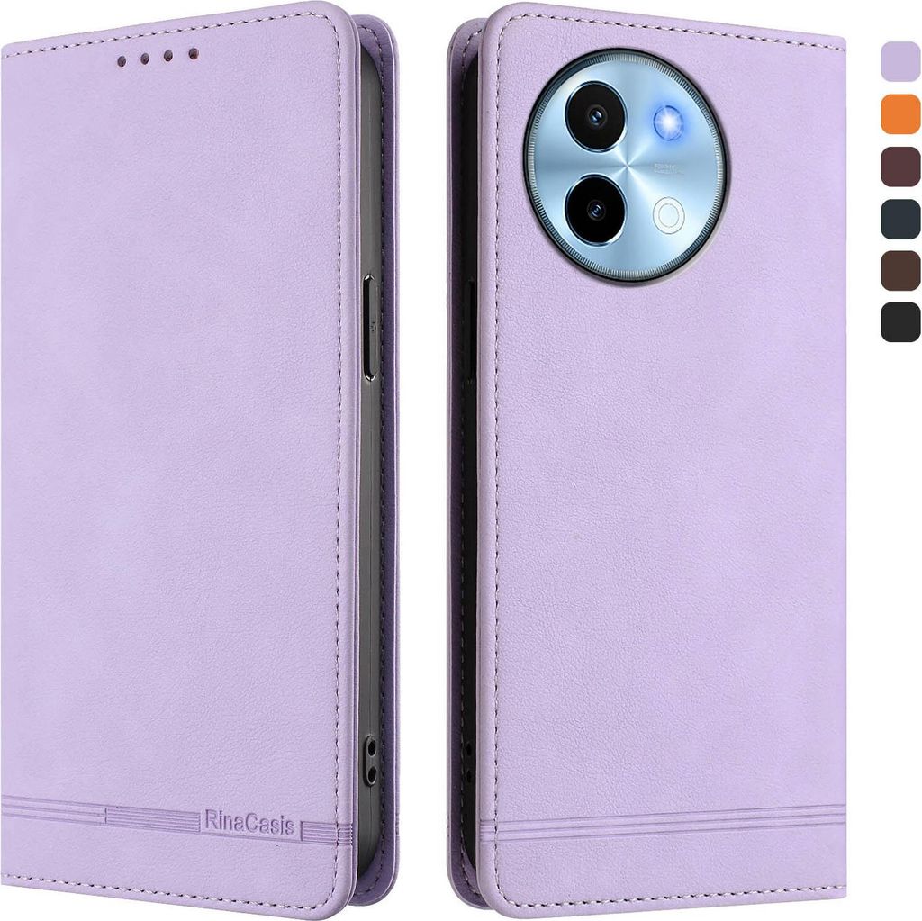 Hülle für Vivo Y38 5G, Retro Kunstleder Ständer Klapphülle mit Kartenfächer und Magnetische Violett