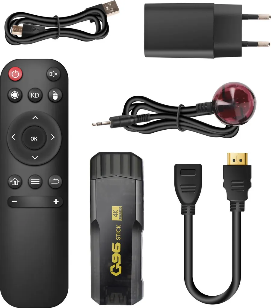 Passerelle Multimédia Android TV Stick 4K HDMI avec WiFi Intégré Noir