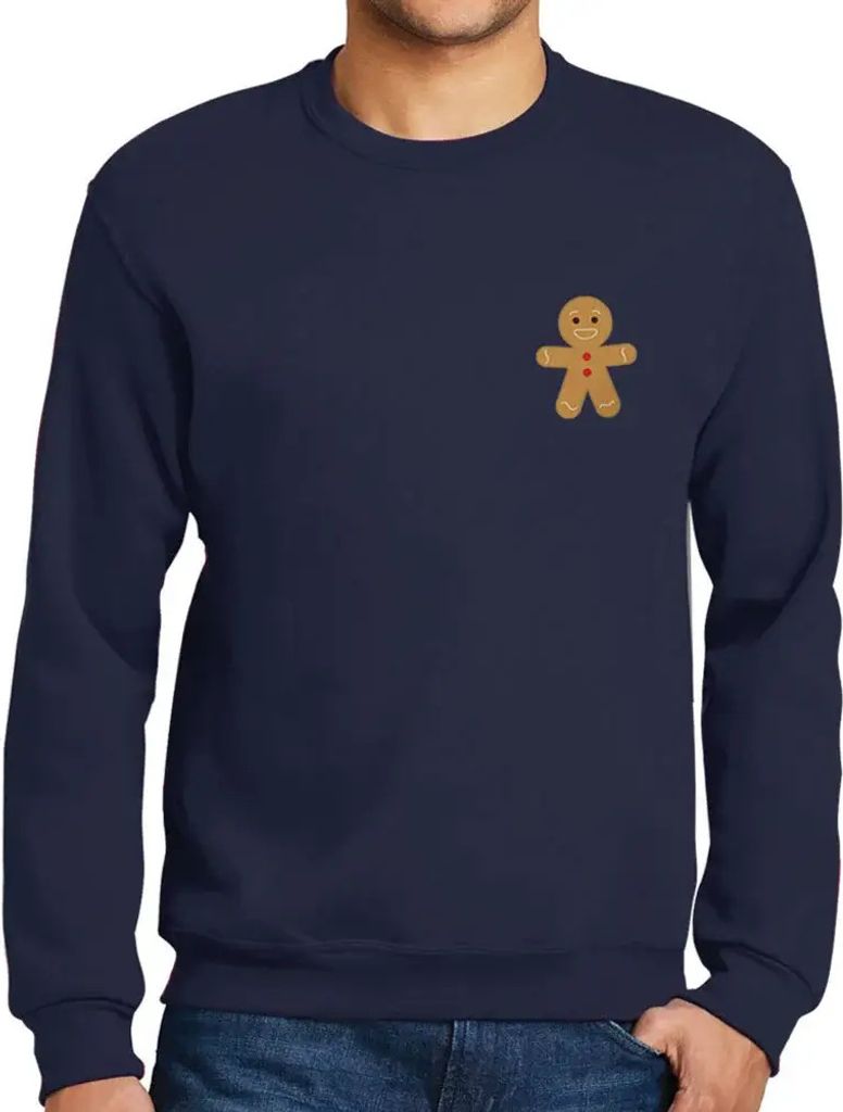 Herren Grafik Sweatshirt mit Aufdruck Kleiner Keks Weihnachten xmas – Little Biscuit Christmas Xmas – Öko-Verantwortlich Vintage Jahrgang Lang...