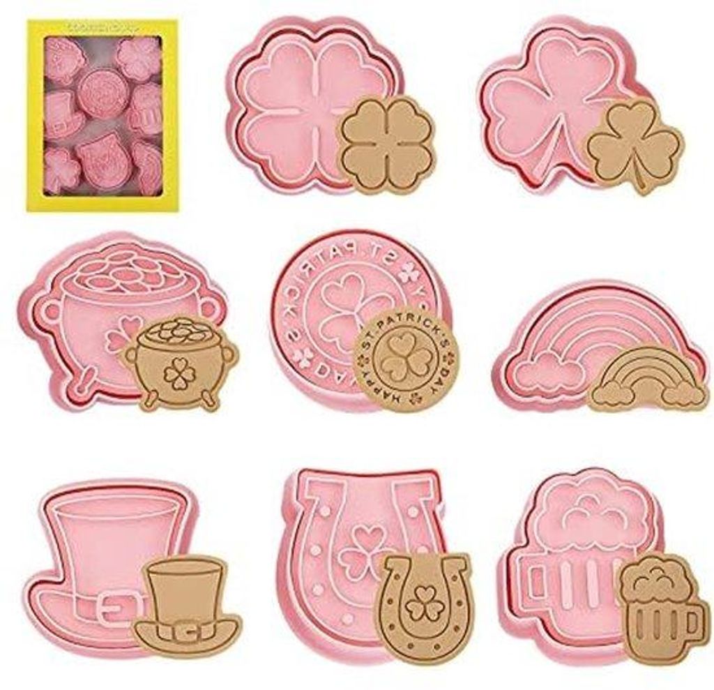 Koekjesformen in 3D Kunststof, 8 Stück, Lebensmittel-sicher