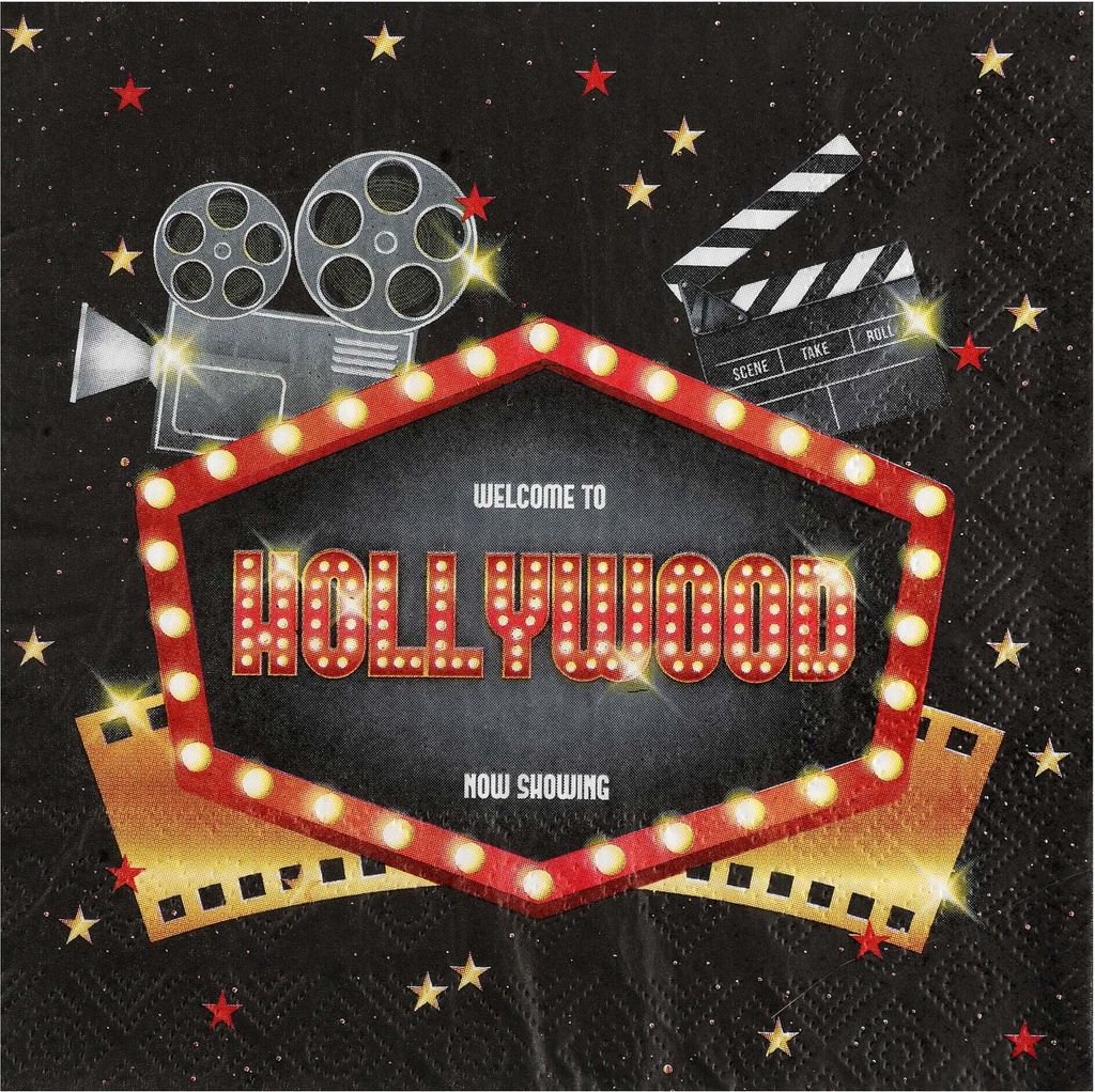 20 Hollywood Kinohit Servietten 33cm