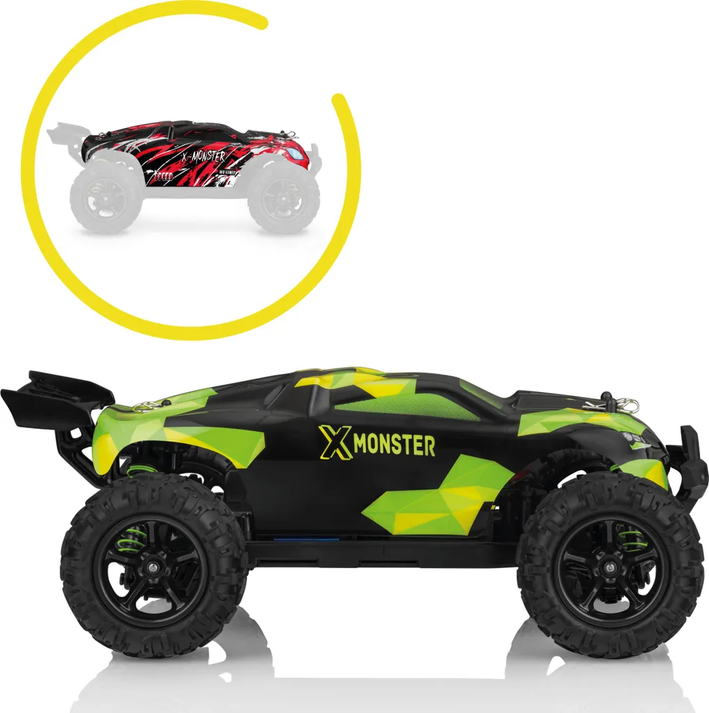 Voiture RC incassable 45 km/h X-Monster 3.5 avec 2 coques de rechange - 18