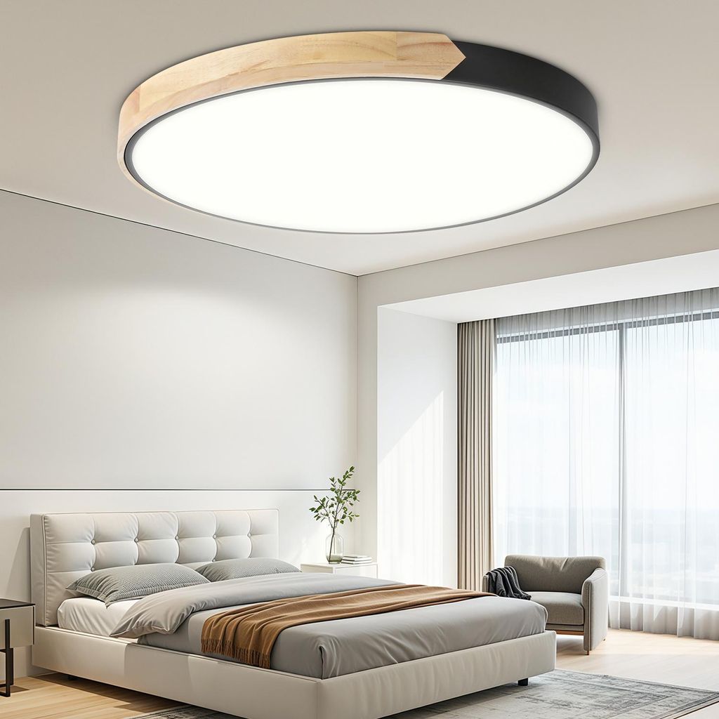 Ikodm LED – lampy sufitowe drewniane 60 cm, 96 W, z funkcją Zdjęcie produktu 