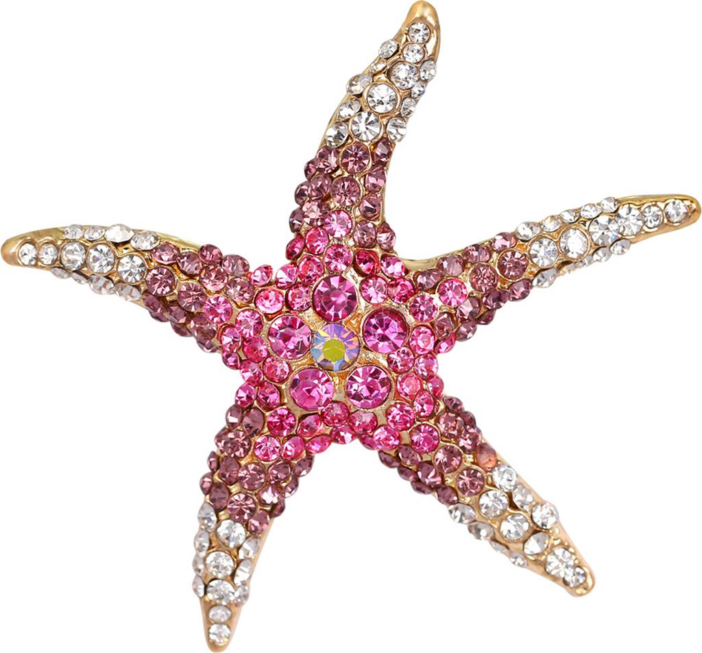Niedliche bunte Strass-Seestern-Brosche, elegantes Kleidungszubehör, für Männer und Frauen, Taschen, Hüte, Business-Anzüge, Reversnadel, Modes...