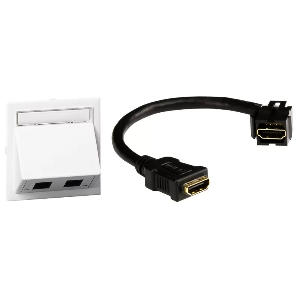 Schneider Electric Multimedia Kit HDMI Kabel und Abdeckung schräg ws RAL 9016 Typ: CYB-KIT HDMI INS60510