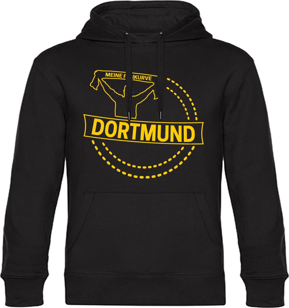 multifanshop Kapuzen Sweatshirt - Dortmund - Meine Fankurve, schwarz, Größe 3XL
