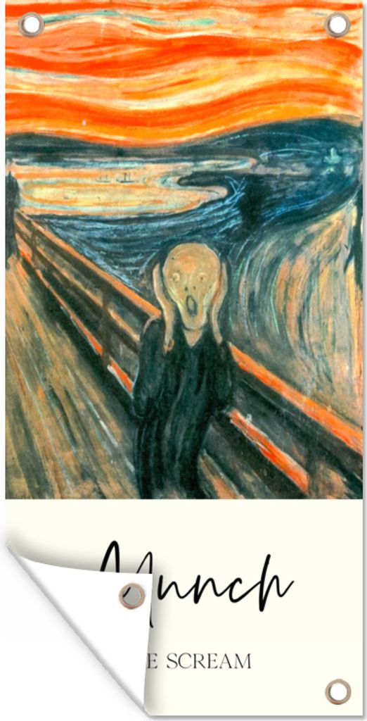 MuchoWow 40x80 cm Outdoor-Poster Gartendeko Sichtschutz Garten Poster für den Garten Der Schrei - Edvard Munch - Alte Meister