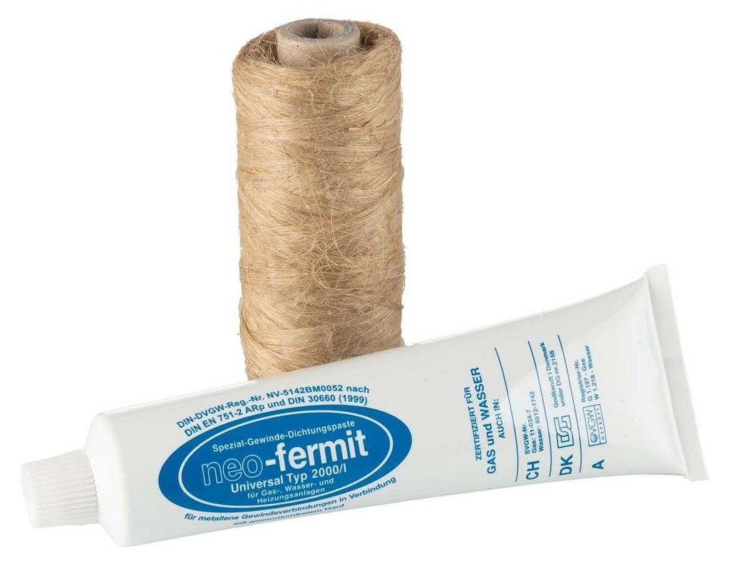 Gewinde-Dicht-Set Dichtungshanf 80g Spule und Neo Fermit Produktbild 