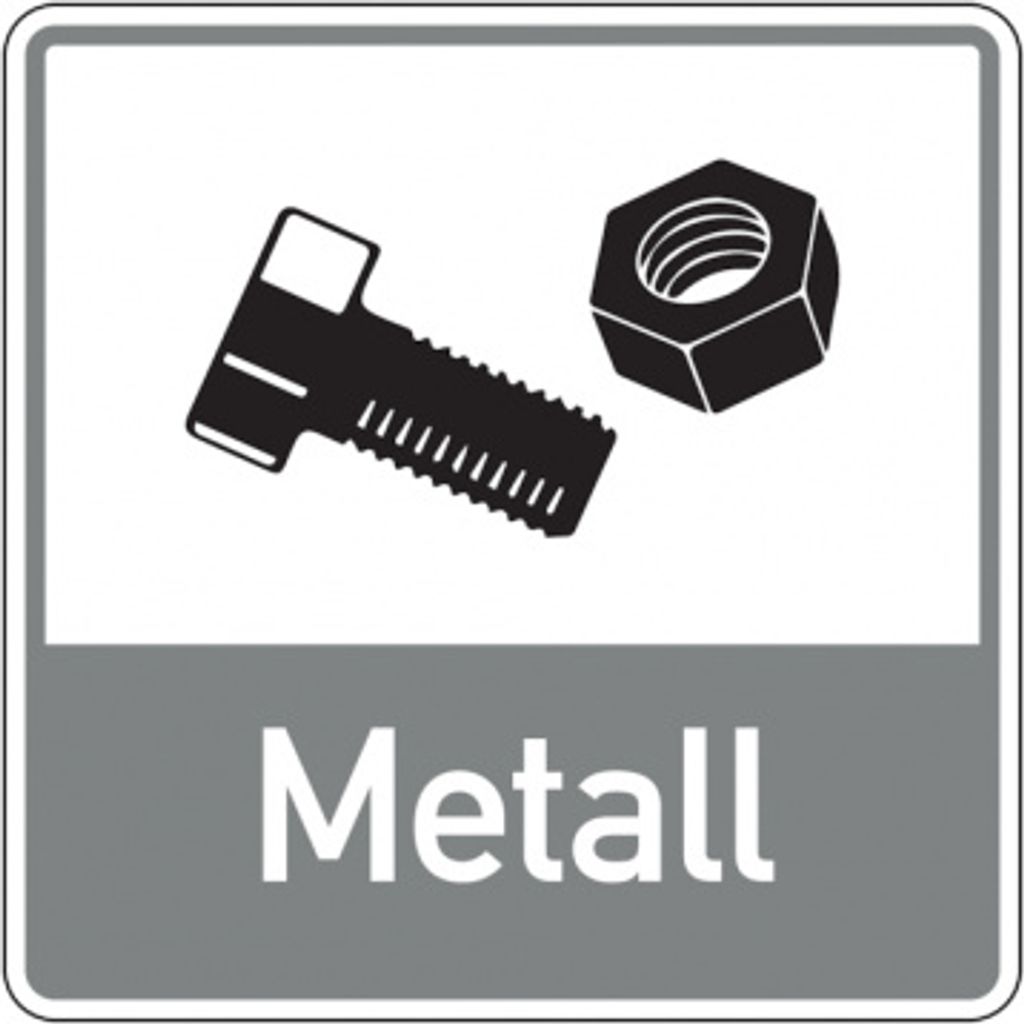 Dreifke Aufkleber Abfallkennzeichen, Metall, grau, 100 x 100 mm, Folie, Foli...