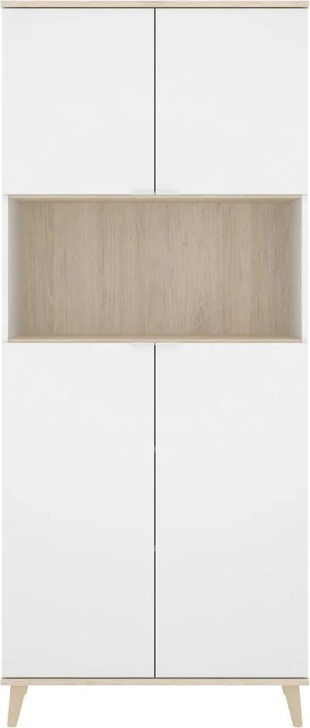 Armoire vaisselier Acura blanc de 191 cm de hauteur pour la cuisine