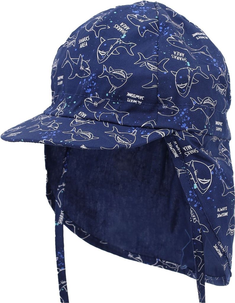 Sommermütze für Jungen mit Hai-Nackenschutz 48-50 YOCLUB