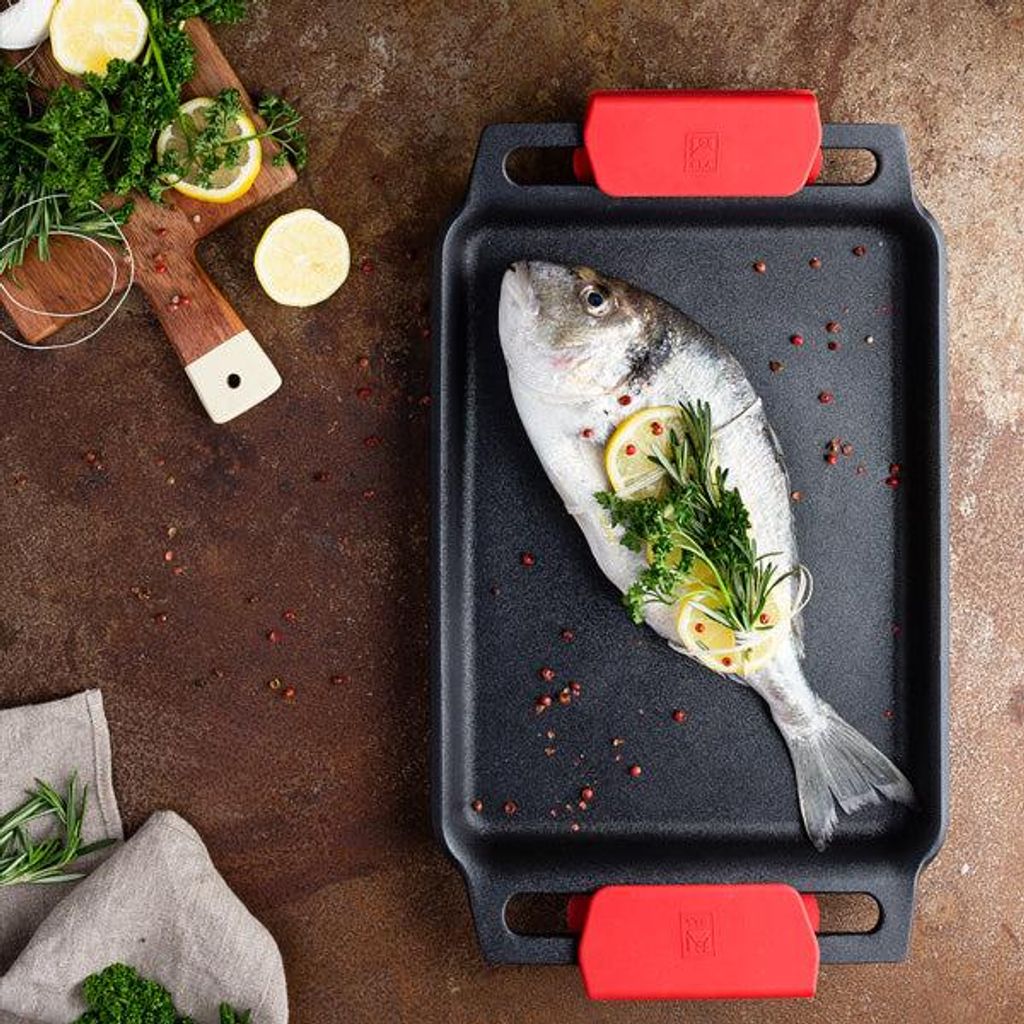 BRA Infinity | Glatter Grill, Aluminiumguss, mit Antihaftbeschichtung, Vollinduktion, für alle Küchentypen geeignet