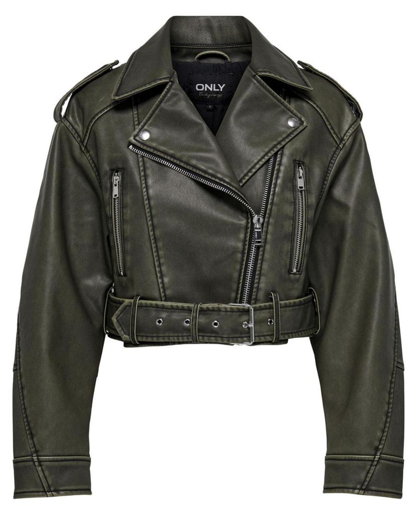 Onlella Imitatieleer Washed Biker Jas (OTW) Productafbeelding 