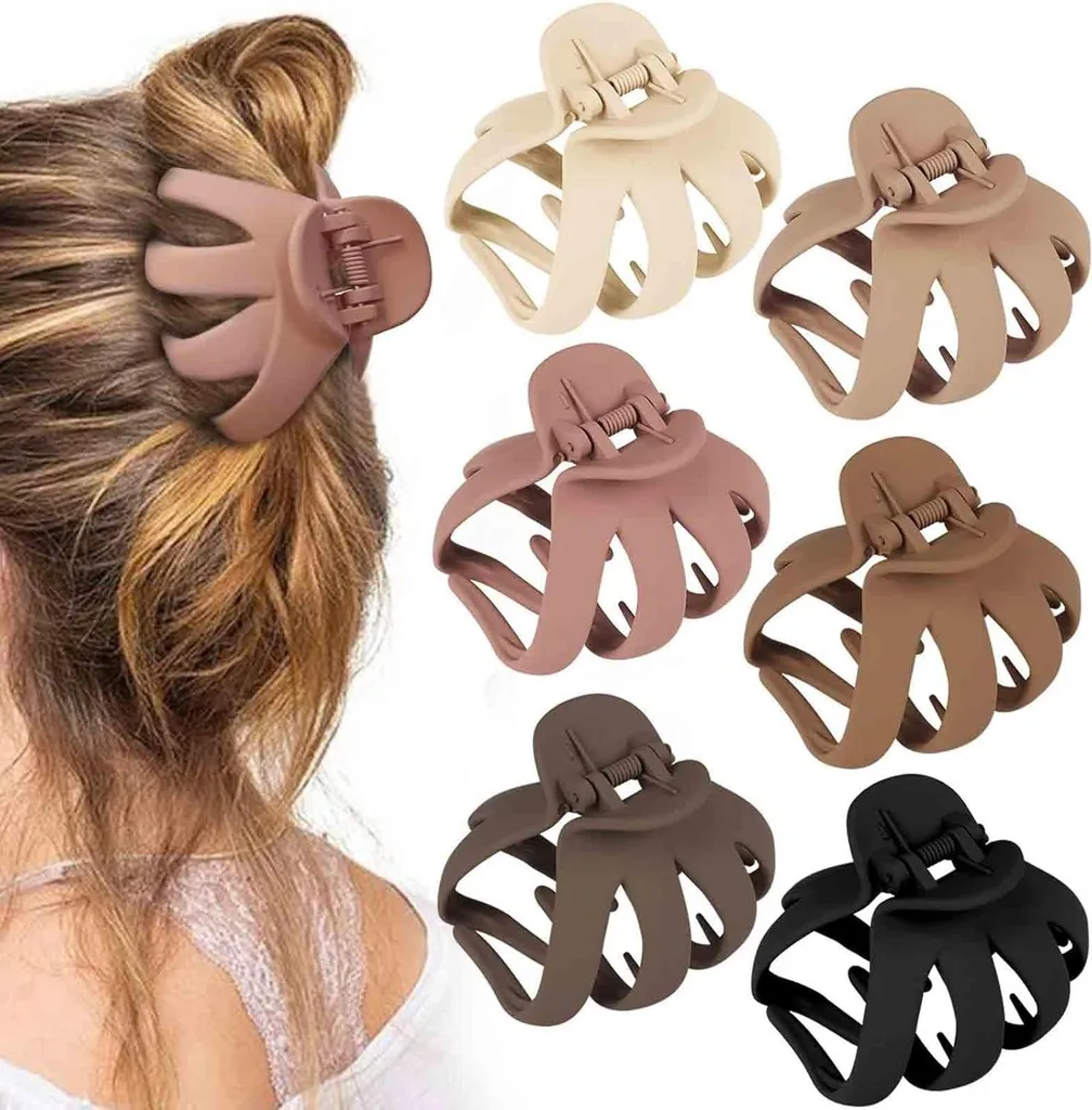 Pince Octopus Anti-Casse pour Femme Grands Cheveux Bouclés et Épais