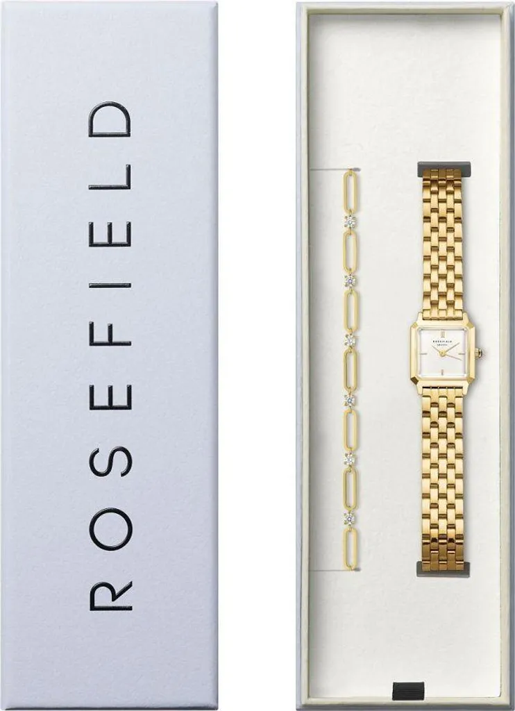 Coffret Bijoux Rosefield Montre Rectangulaire et Bracelet pour Soirée