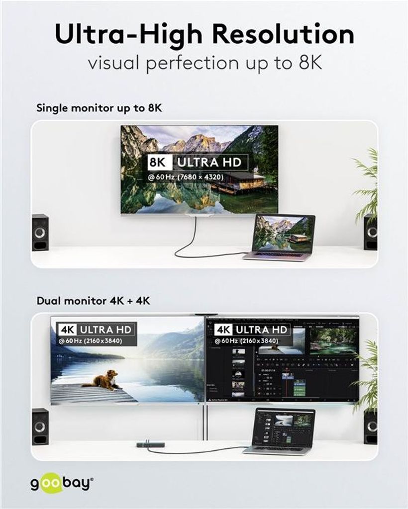 USB-C-Kabel, USB4, 3 m, schwarz Produktbild 