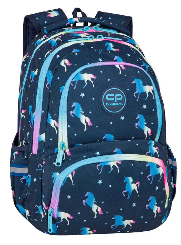 Sac à dos scolaire à roulettes Coolpack Spiner Termic bleu licorne