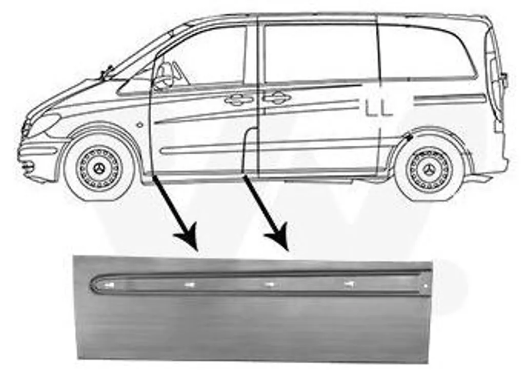 Panneau de carrosserie pour porte de Mercedes Viano W639 côté conducteur