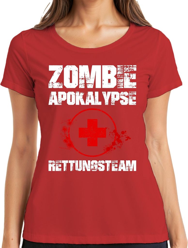 Zombie Apokalypse Rettungsteam Sanitäter Notfall Erste Hilfe Blut Damen T-Shirt, Rot, XL