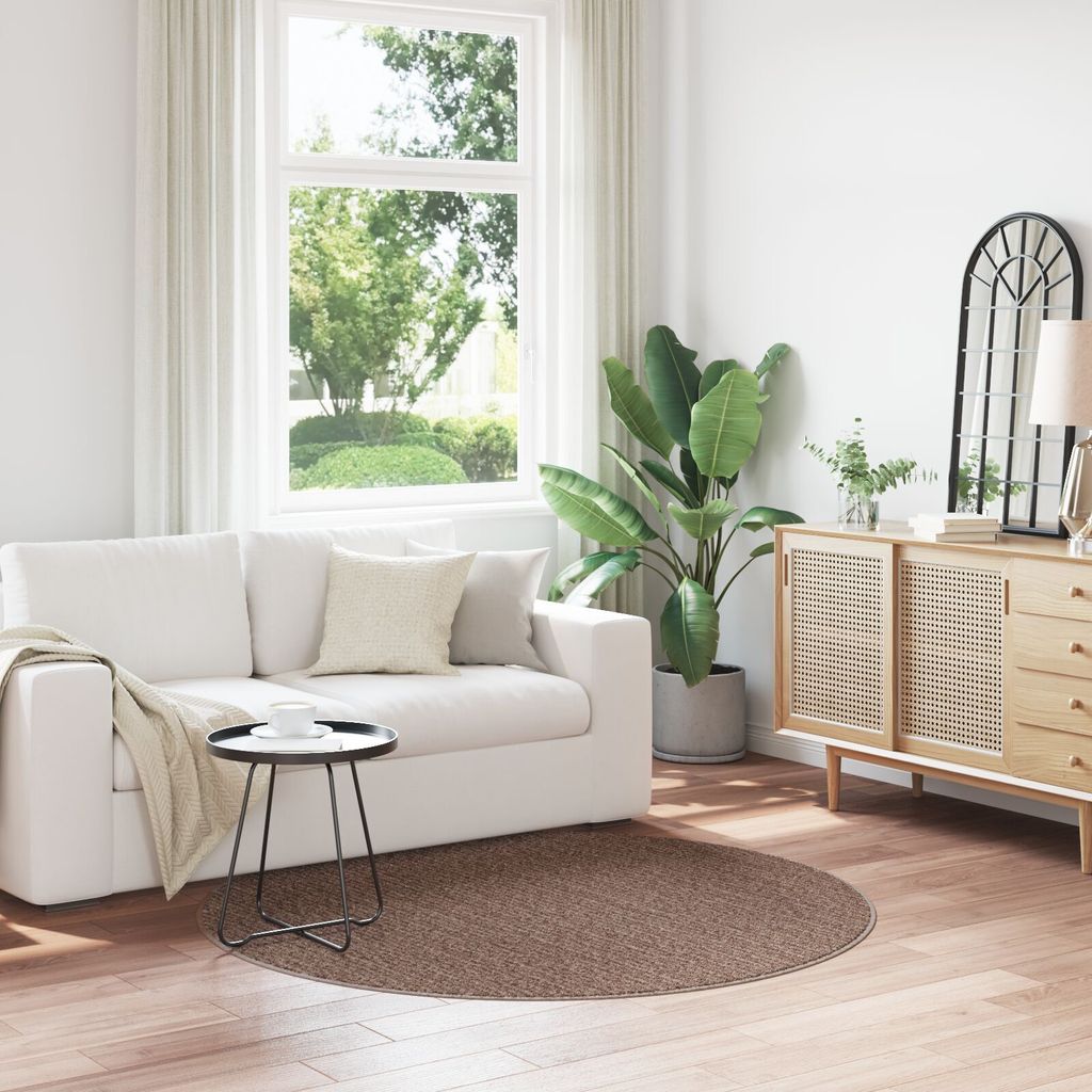 Möbel Shaggy-Teppich mit Latexrücken Braun ø160 cm - Designerteppiche 4019801
