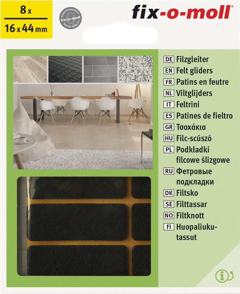 Filzgleiter 16mm x 44mm braun fix-o-moll Produktbild 
