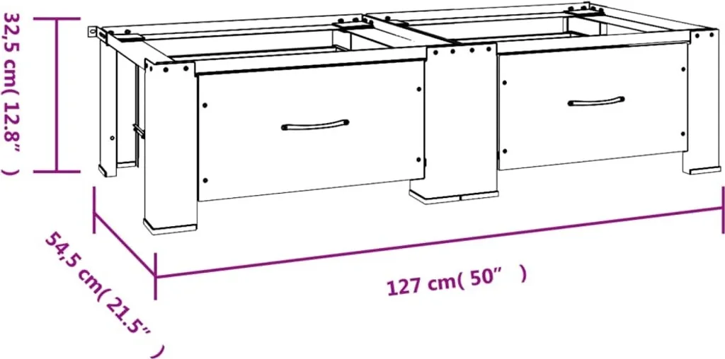 vidaXL Support double pour lave-linge et sèche-linge blanc - Acier