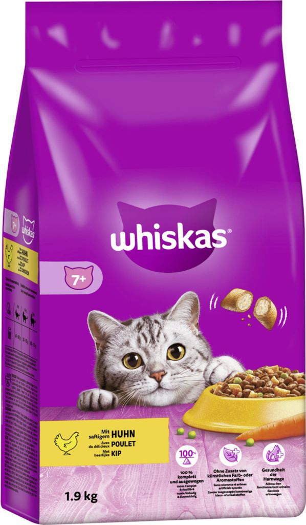 Whiskas Trocken Senior 7+ mit Huhn 1,9kg Produktbild 