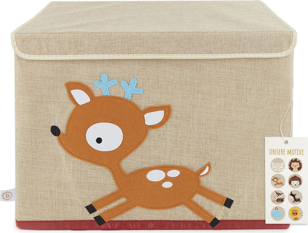 Bieco Aufbewahrungsbox mit Deckel | 65L faltbar | ca. 36x36x51cm | Spielzeugkiste mit Deckel | Aufbewahrungsbox Kinder | Kisten mit Deckel | Aufbew...