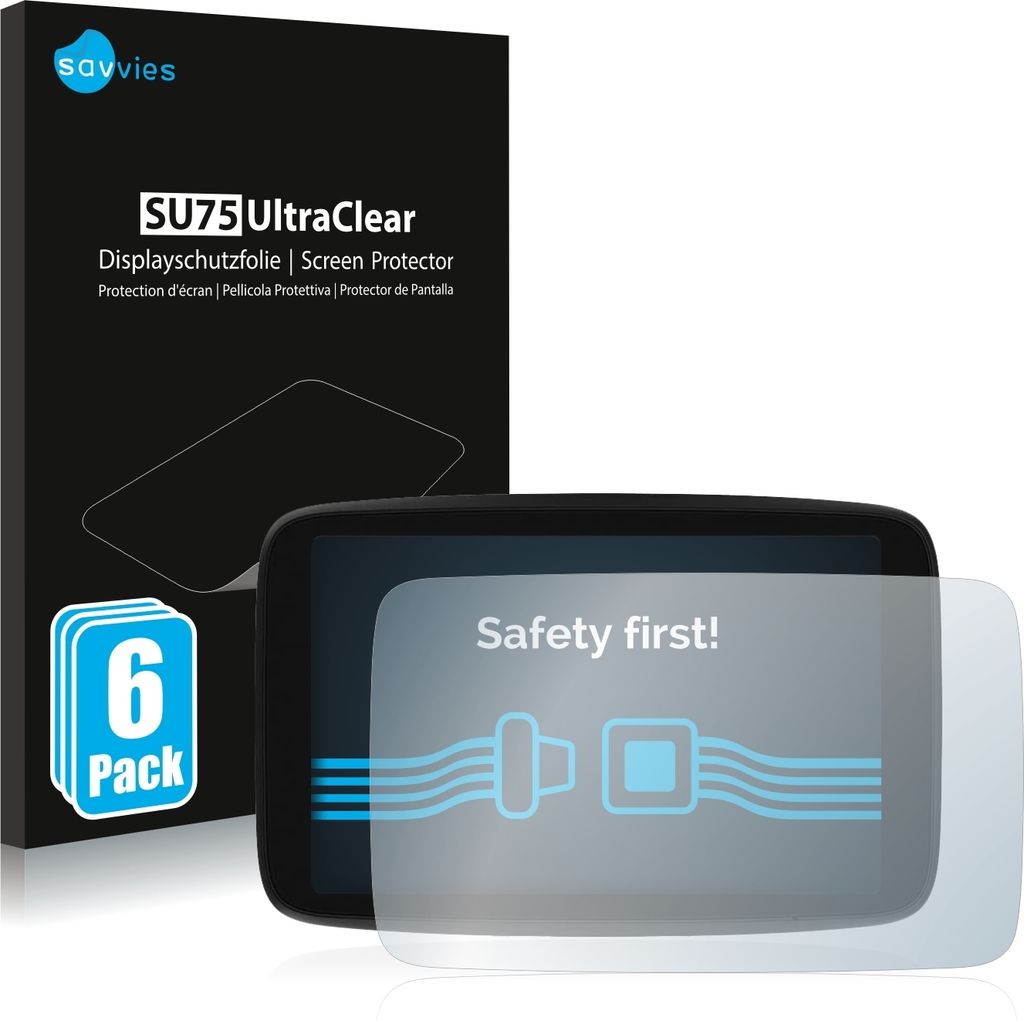 6x Für TomTom GO Camper Max Schutzfolie Savvies Displayschutz Display Schutz Folie Klar Transparent