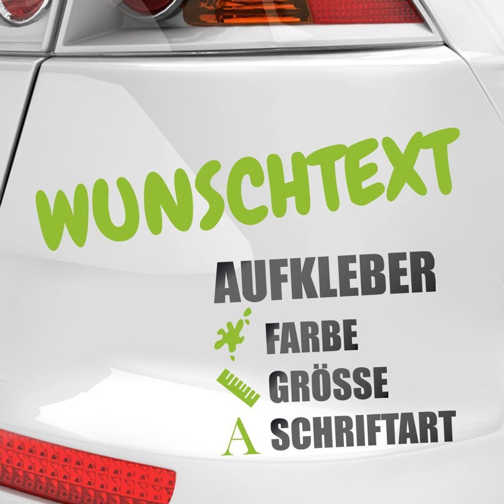 Kiwistar - Autoaufkleber - Wunschtext Aufkleber Buchstaben Zahlen Schriftzug - Namen Spruch selber kleben und gestalten - Aufkleber für Auto Kfz F...