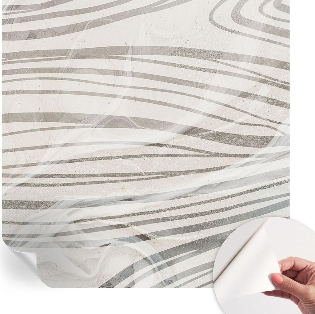Selbstklebende Wandtapete - Dekorative Tapete für Wohnzimmer - Klebefolie für Wandbilder - Tapetenfolie für Wanddekoration - 250x250 cm - Wellen...