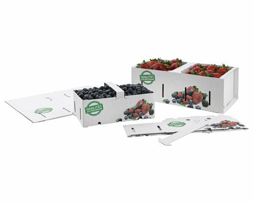 25x Obstkörbe Beerenkörbe aus Pappe 350x159x118mm mit Produktbild 