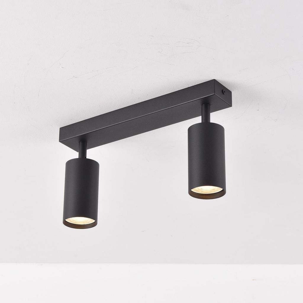 LED 2-flammig Deckenleuchte schwenkbar TWIN schwarz Produktbild 