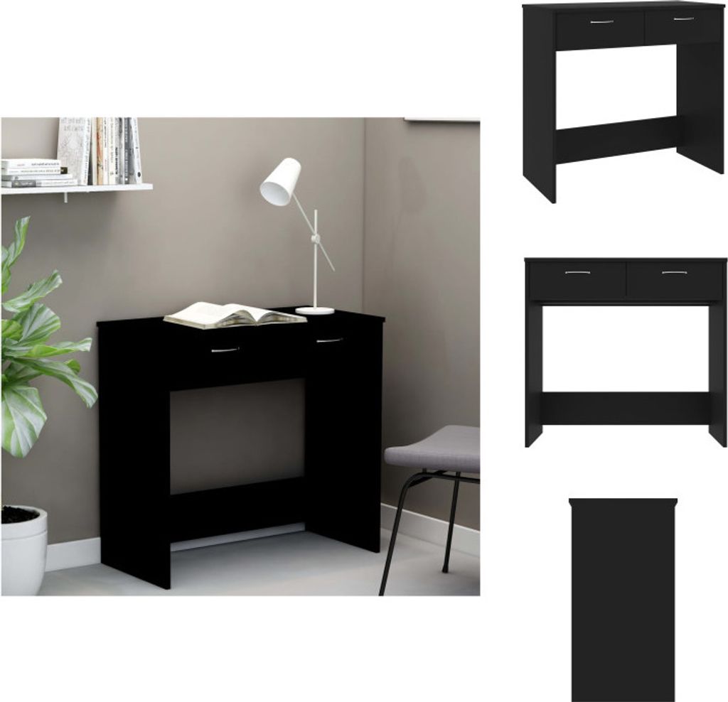 vidaXL Biurko czarne 80x40x75 cm materiał drewnopochodny - Zdjęcie produktu 