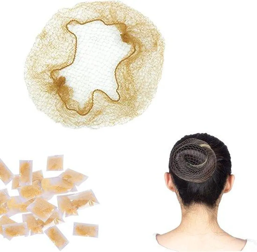 Filets à cheveux jaunes invisibles - Lot de 25 pièces pour chignons