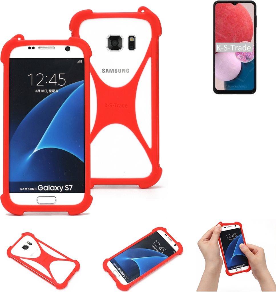 K-S-Trade Handy-Hülle kompatibel mit Samsung Galaxy A13 Schutz-Hülle Bumper Silikon Schutz Hülle Cover Case Silikoncase Silikonbumper TPU Softcase