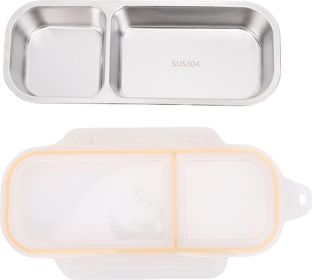 Edelstahl-Lunchbox für Erwachsene mit mehreren Fächern, für die Zubereitung von Mahlzeiten im Freien, für Camping und Diäten, mikrowellengeeig...