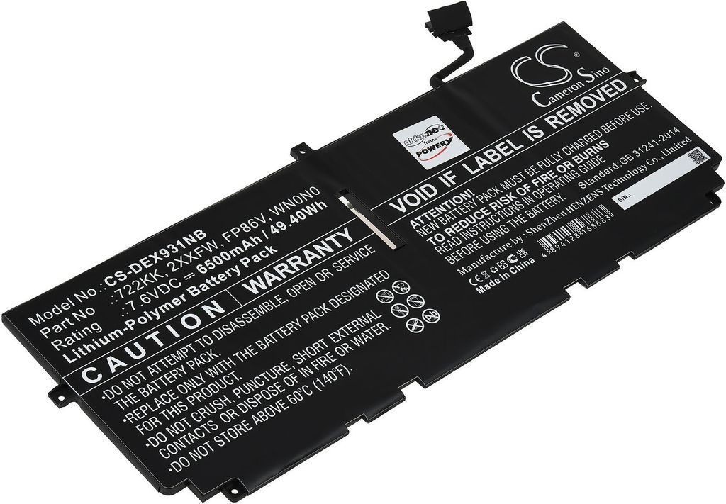 Akku für Laptop Dell XPS 13 9380