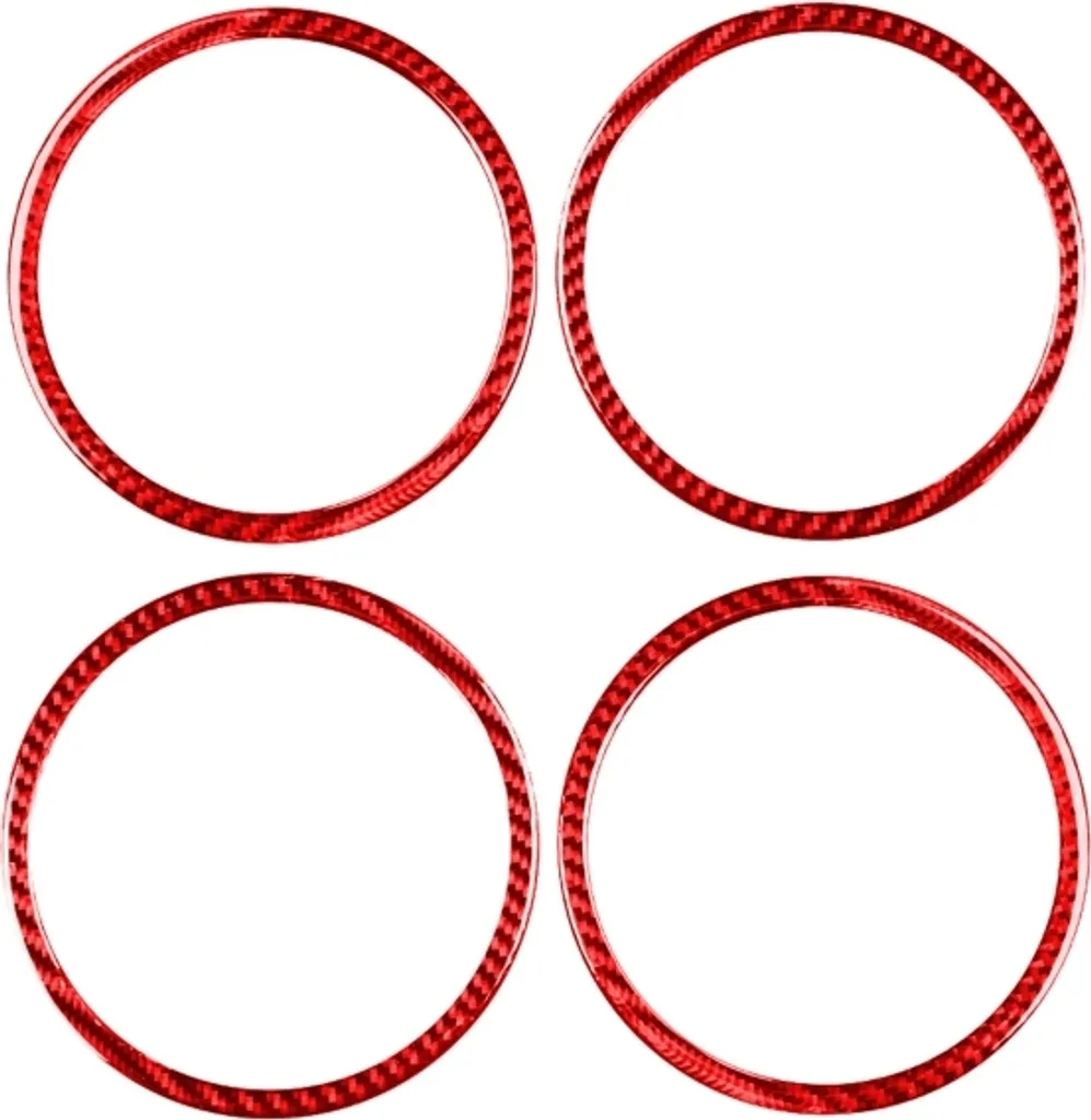 4 PCS Set per Honda CRV 2007-2011 auto porta clacson anello adesivo decorativo, sinistra e destra modo universale (rosso)