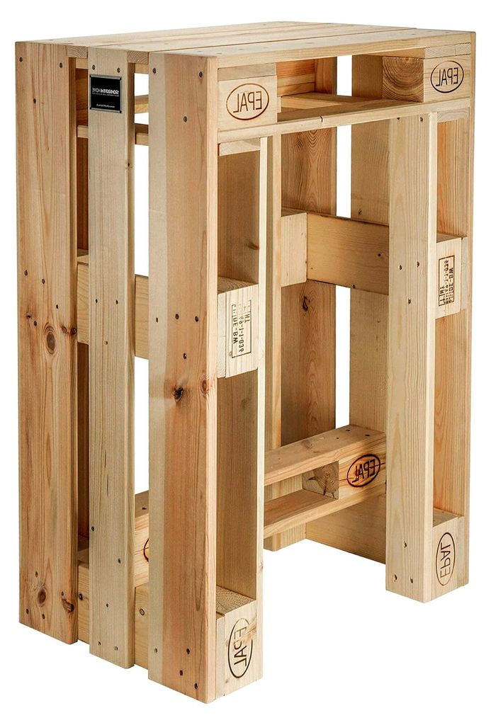 Pali Bartisch 71,5 x 47 x 105 cm – Stehtisch aus Holz – Bistrotisch aus Paletten – robust und pflegeleicht