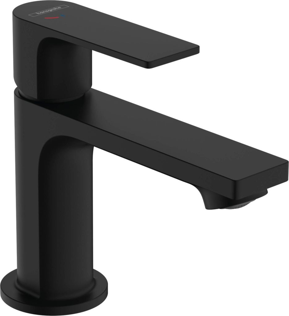 hansgrohe Rebris E Einhebel-Waschtischarmatur, 80 CoolStart, mit Metall Ablaufgarnitur, Ausladung 121 mm, 72585670