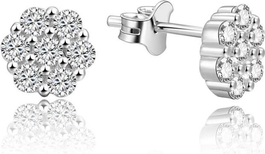 Silver earrings flowers AGUP1189