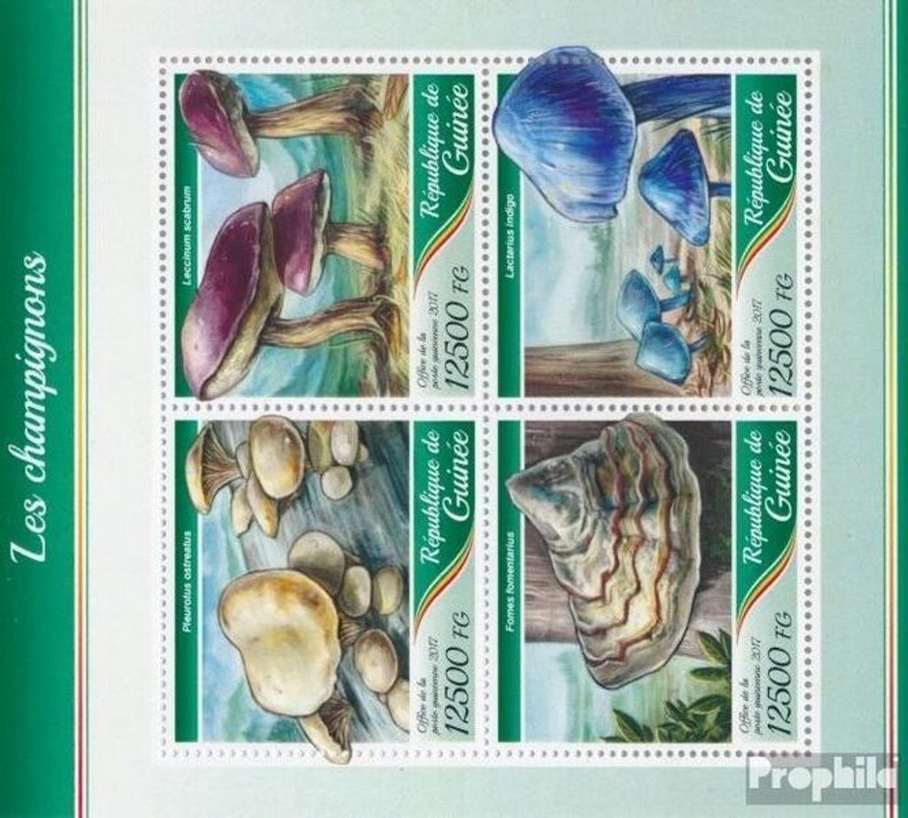 Briefmarken Guinea 2017 Mi 12535-12538 Kleinbogen (kompl. Ausgabe) postfrisch Pilze